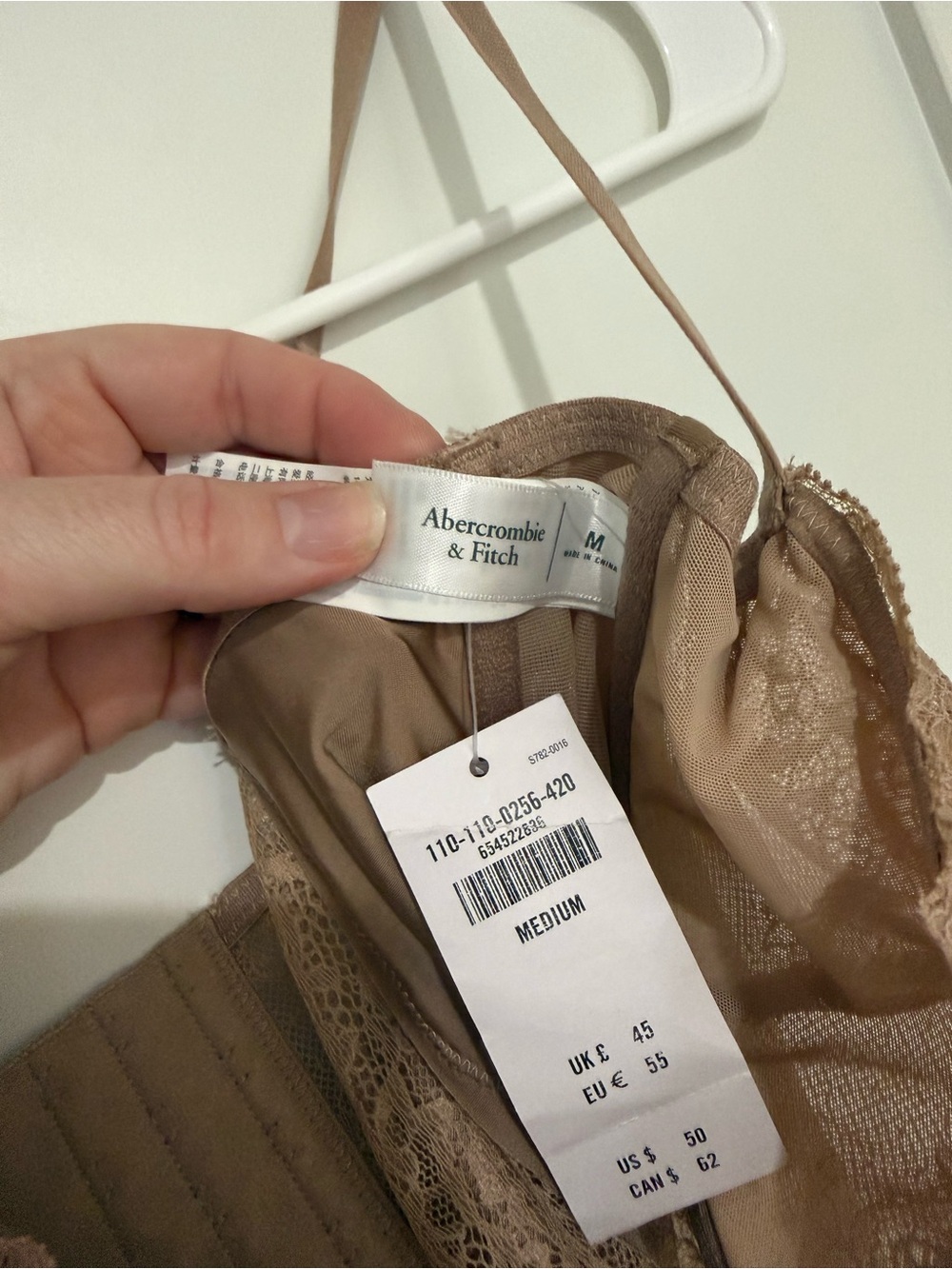 Abercrombie Lace Bustier Crop Top — Taupe - Picture 6 of 6